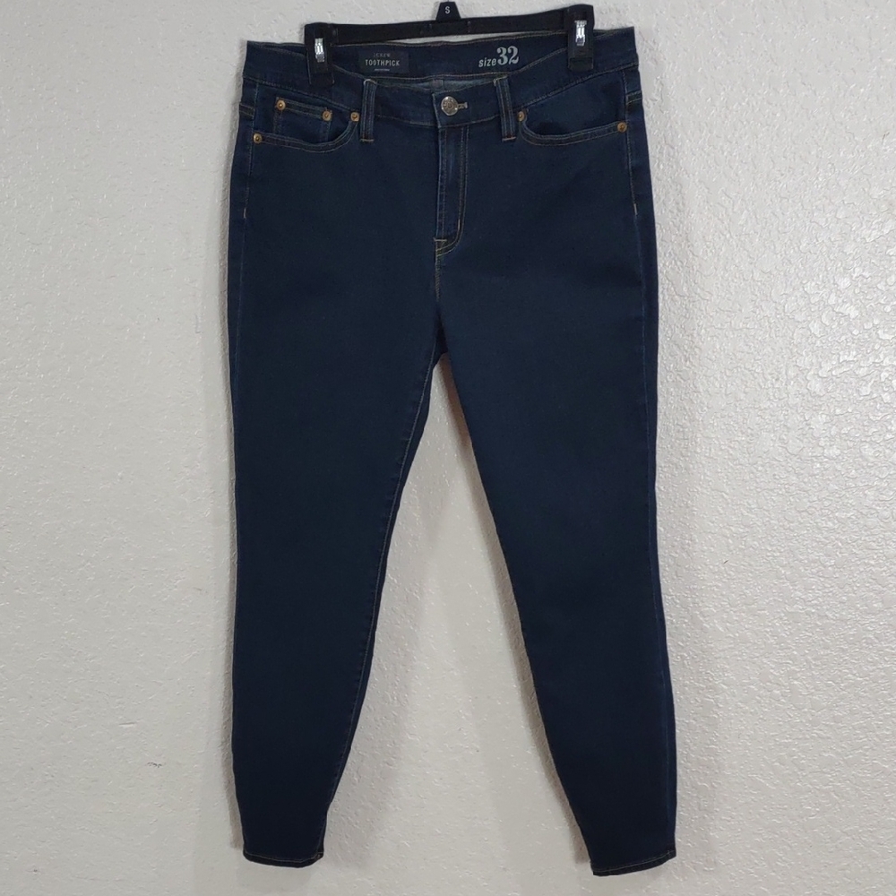 J.CREW TOOTHPICK SKINNY, Size 32,Dark Blue Women's Jeans